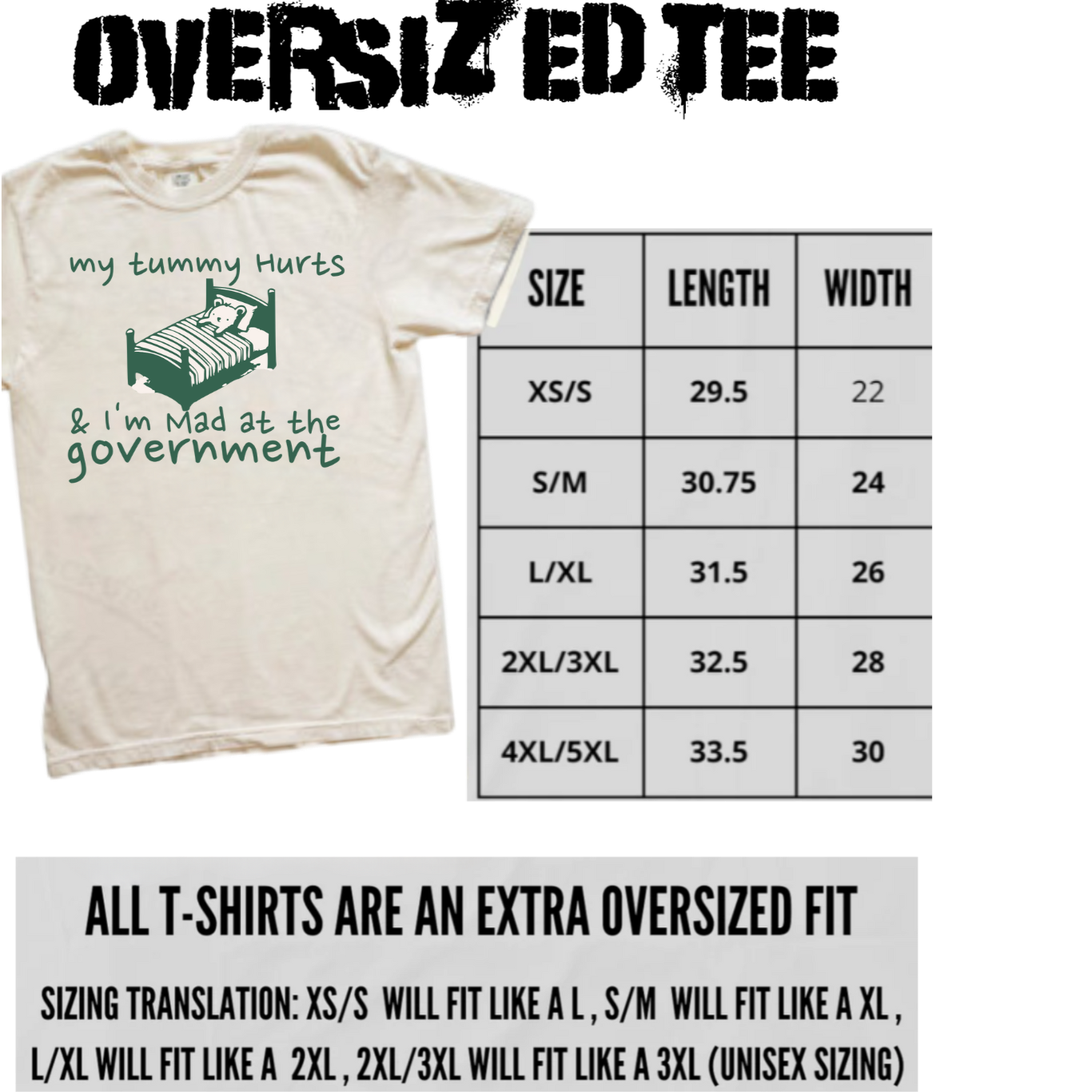 My tummy hurts and I am mad at the government