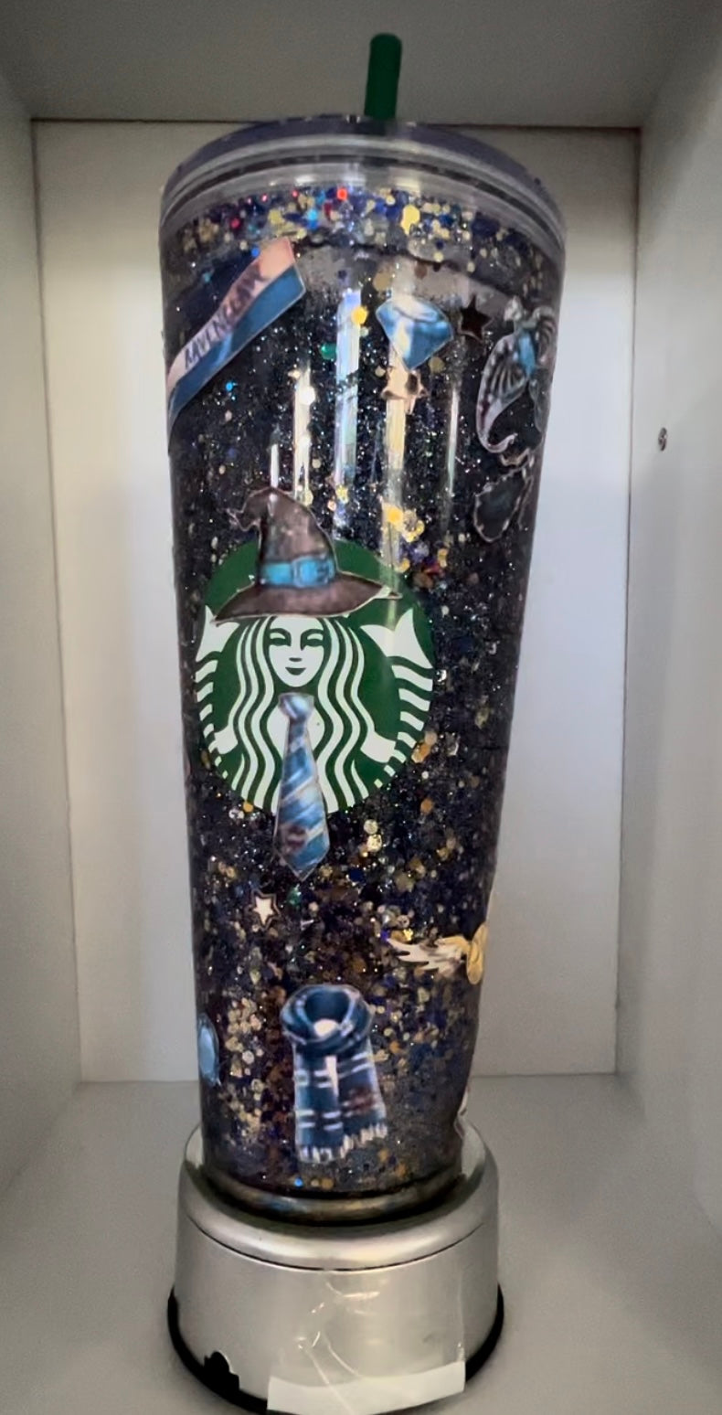 Wizard hogwarts Starbucks venti 24oz snowglobe tumbler