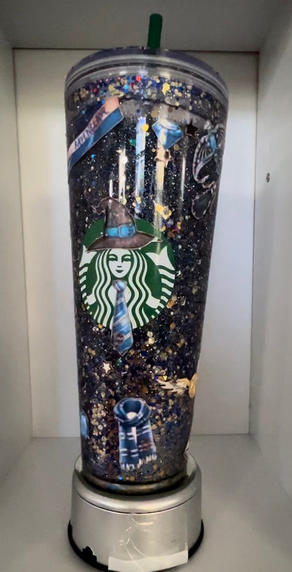 Wizard hogwarts Starbucks venti 24oz snowglobe tumbler