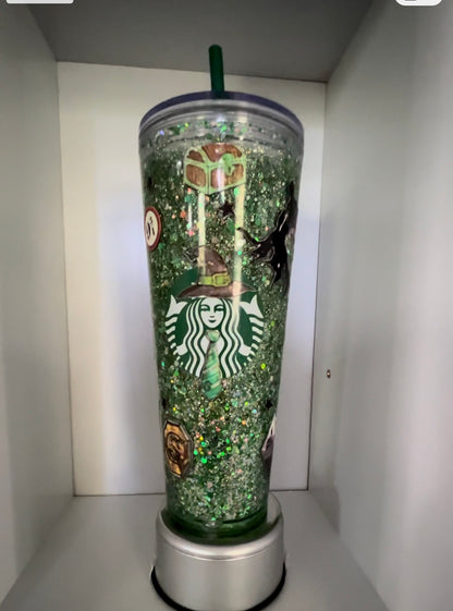 Wizard hogwarts Starbucks venti 24oz snowglobe tumbler