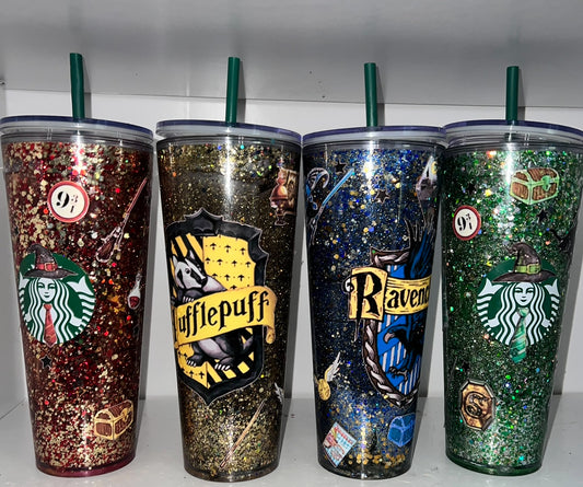 Wizard hogwarts Starbucks venti 24oz snowglobe tumbler